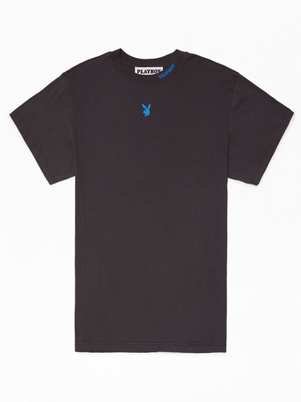 PLAYBOY Black Short Sleeve Tee with Blue Bunny Logo